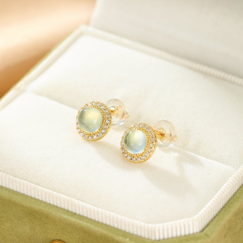 Boucles d'oreilles Aigue marine – Éclat Céleste, Argent Plaqué Or