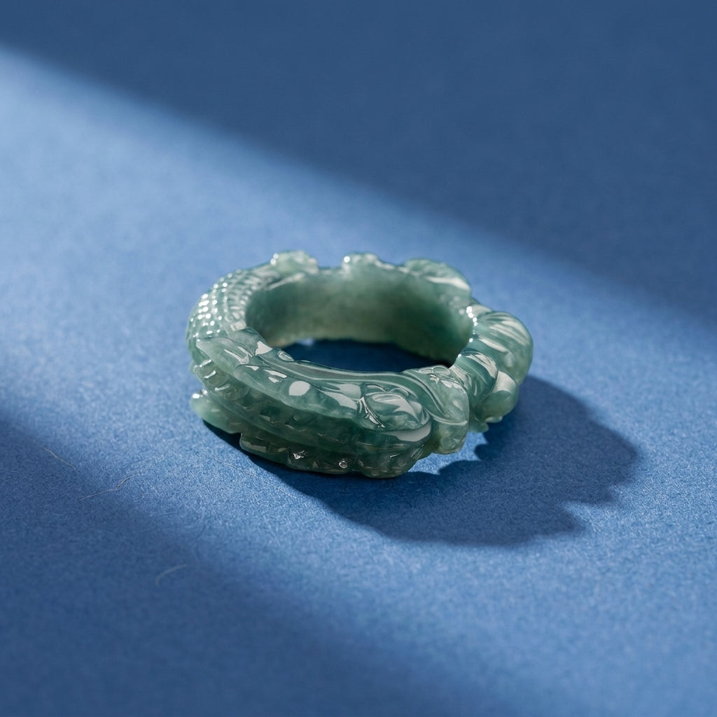 Bague Homme Jadéite Bleue – Maître du Destin