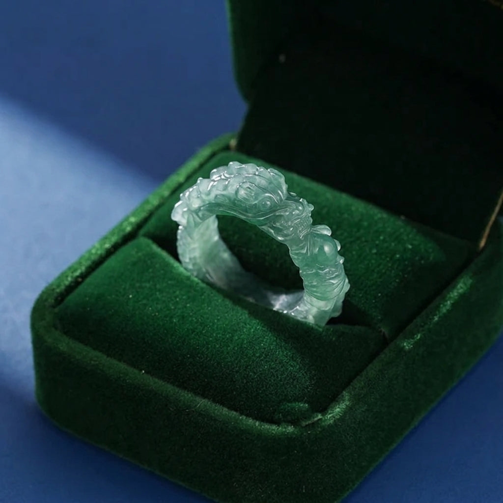 Bague Homme Jadéite Bleue – Maître du Destin
