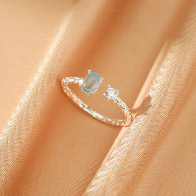 Bague Aigue marine – Lagon Secret, Argent