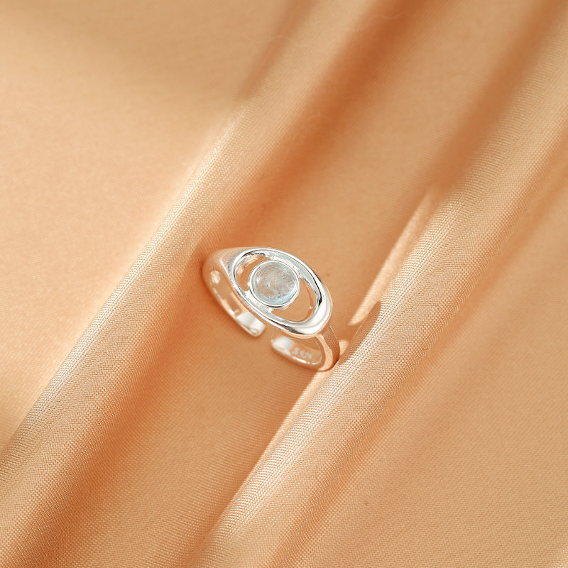Bague Aigue marine – Sérénité Océanique, Argent 925