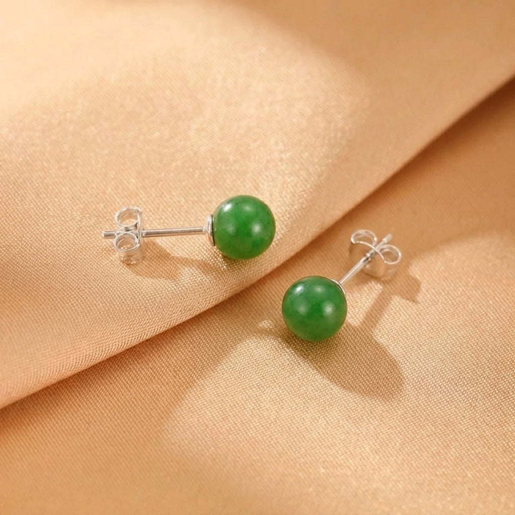 Boucles d'Oreilles Jade Néphrite – Tendre Merveille, Argent