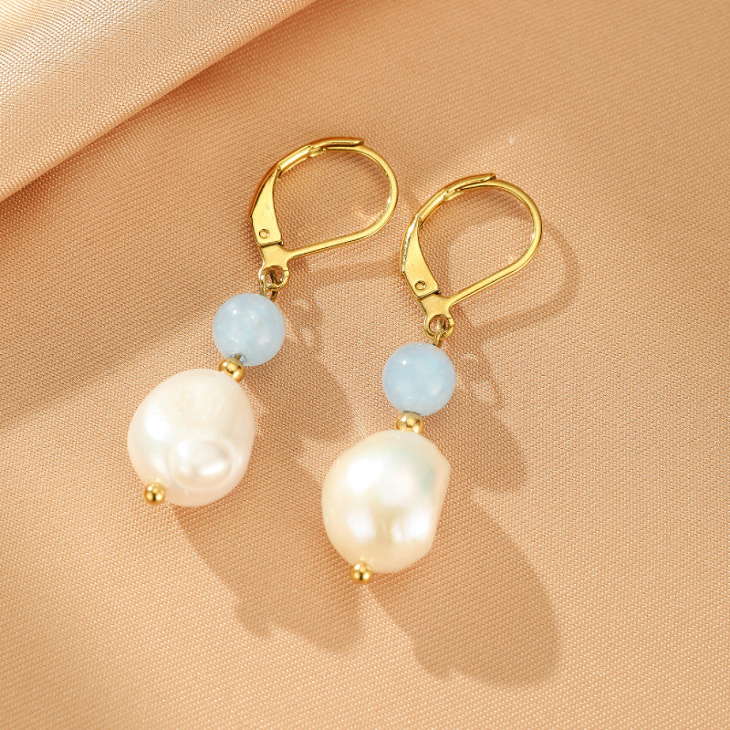 Aquamarine and Pearl Earrings – Pure Light