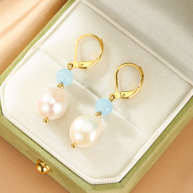 Aquamarine and Pearl Earrings – Pure Light