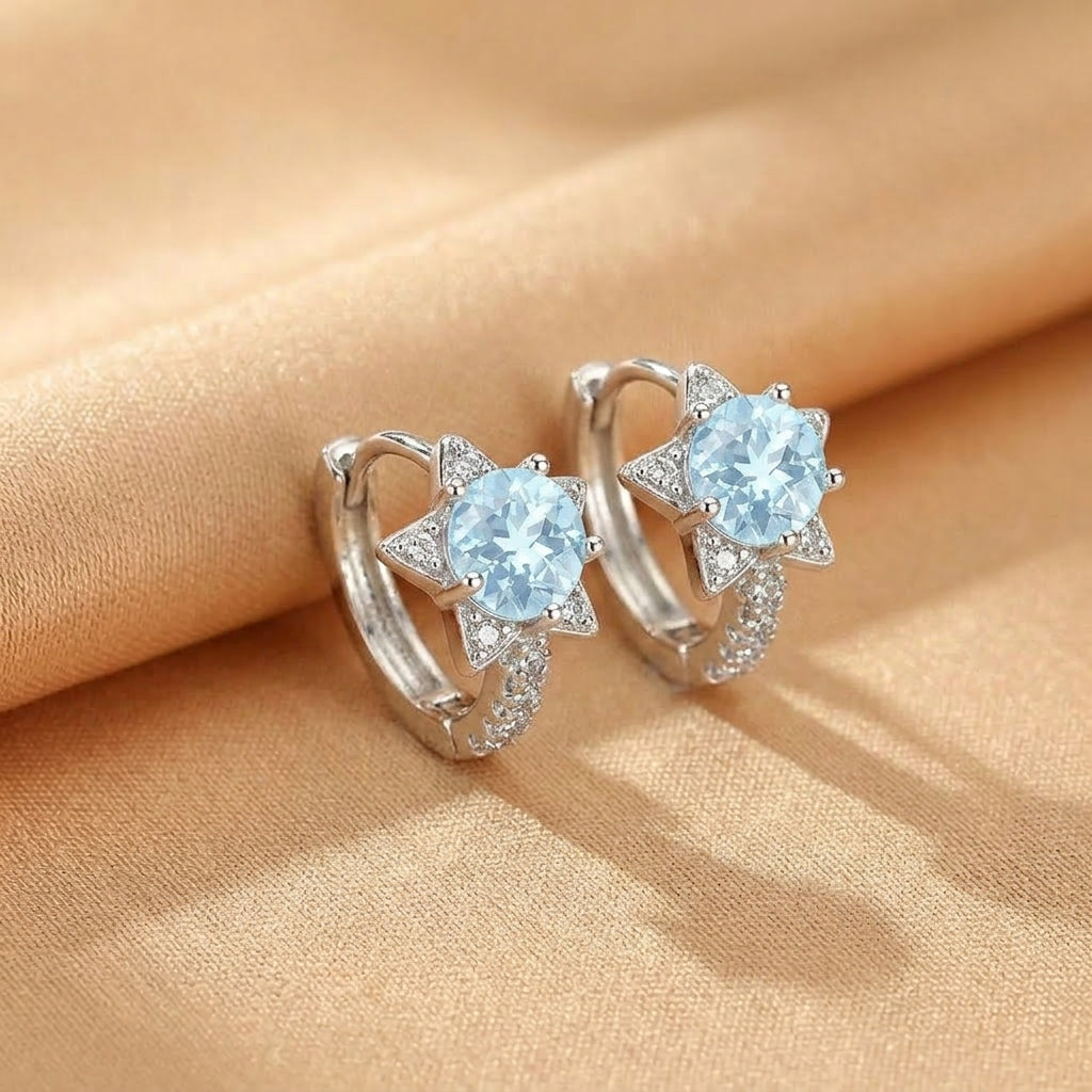 Topaz Earrings – Stellar Sparkle, Silver