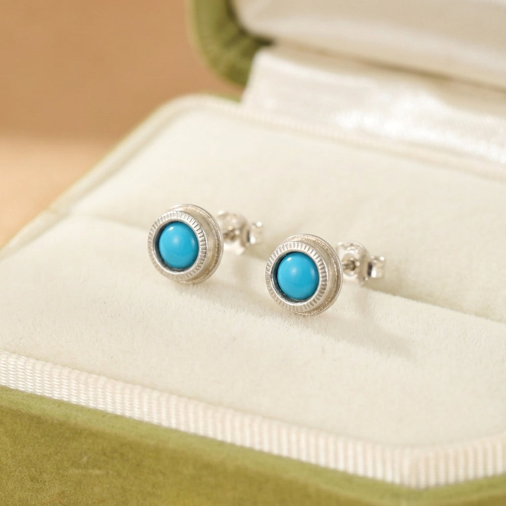 Boucles d'Oreilles Turquoise – Larmes d’Oasis, Argent
