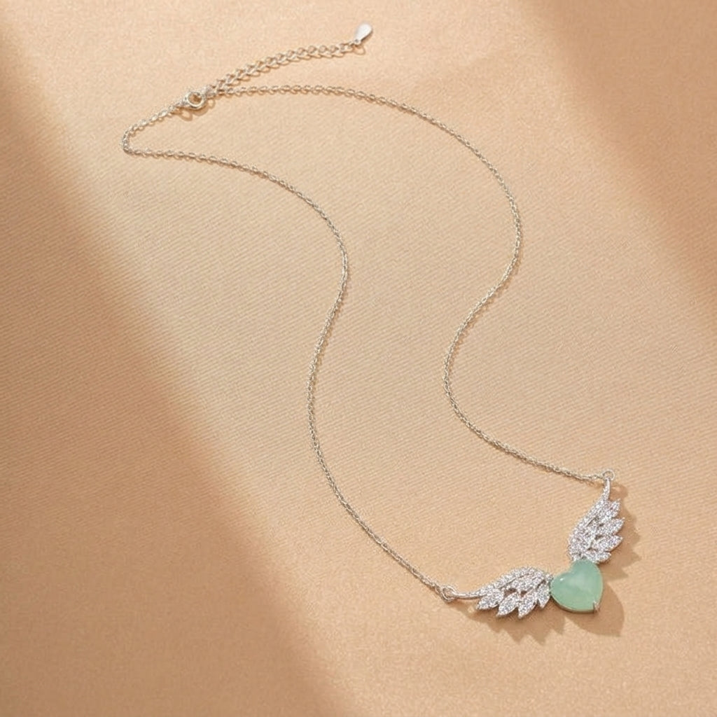 Collier Jadeïte – Ailes Célestes, Argent