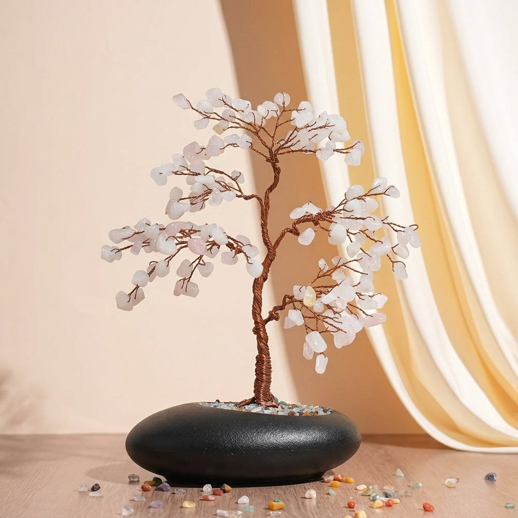 Arbre de Vie Quartz Rose – Fleur de Sérénité
