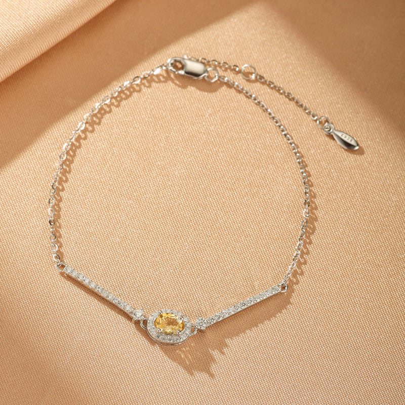 Bracelet Citrine – Rêve Doré, Argent Plaqué Or