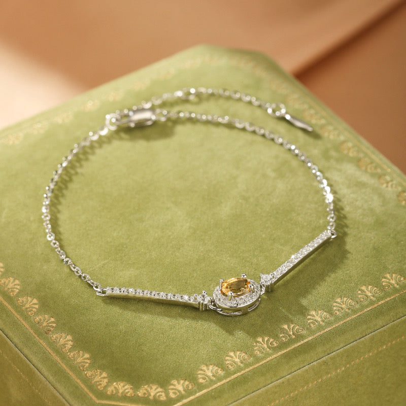 Bracelet Citrine – Rêve Doré, Argent Plaqué Or