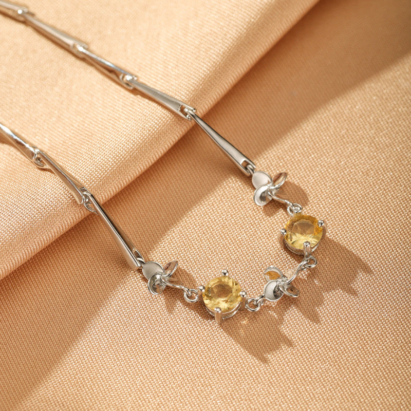 Bracelet Citrine – Soleil d’Or, Argent