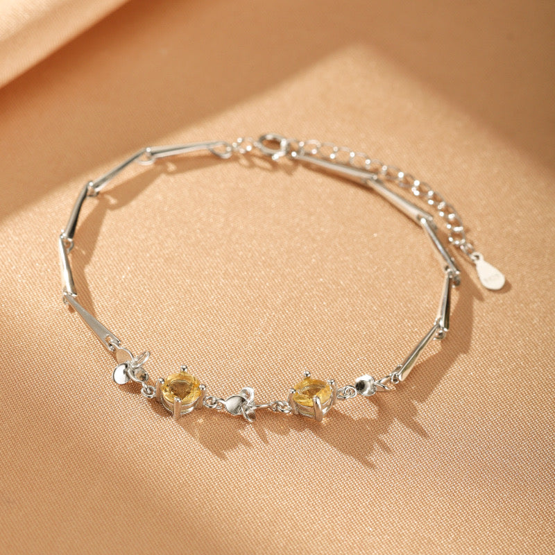 Bracelet Citrine – Soleil d’Or, Argent