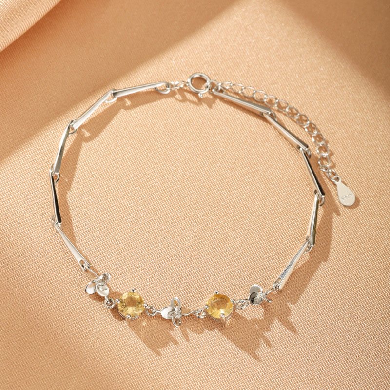 Bracelet Citrine – Soleil d’Or, Argent