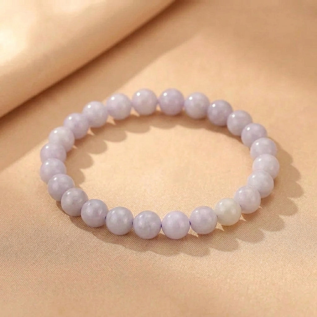 Bracelet Jade Néphrite Fumé Violet – Sérénité Violette