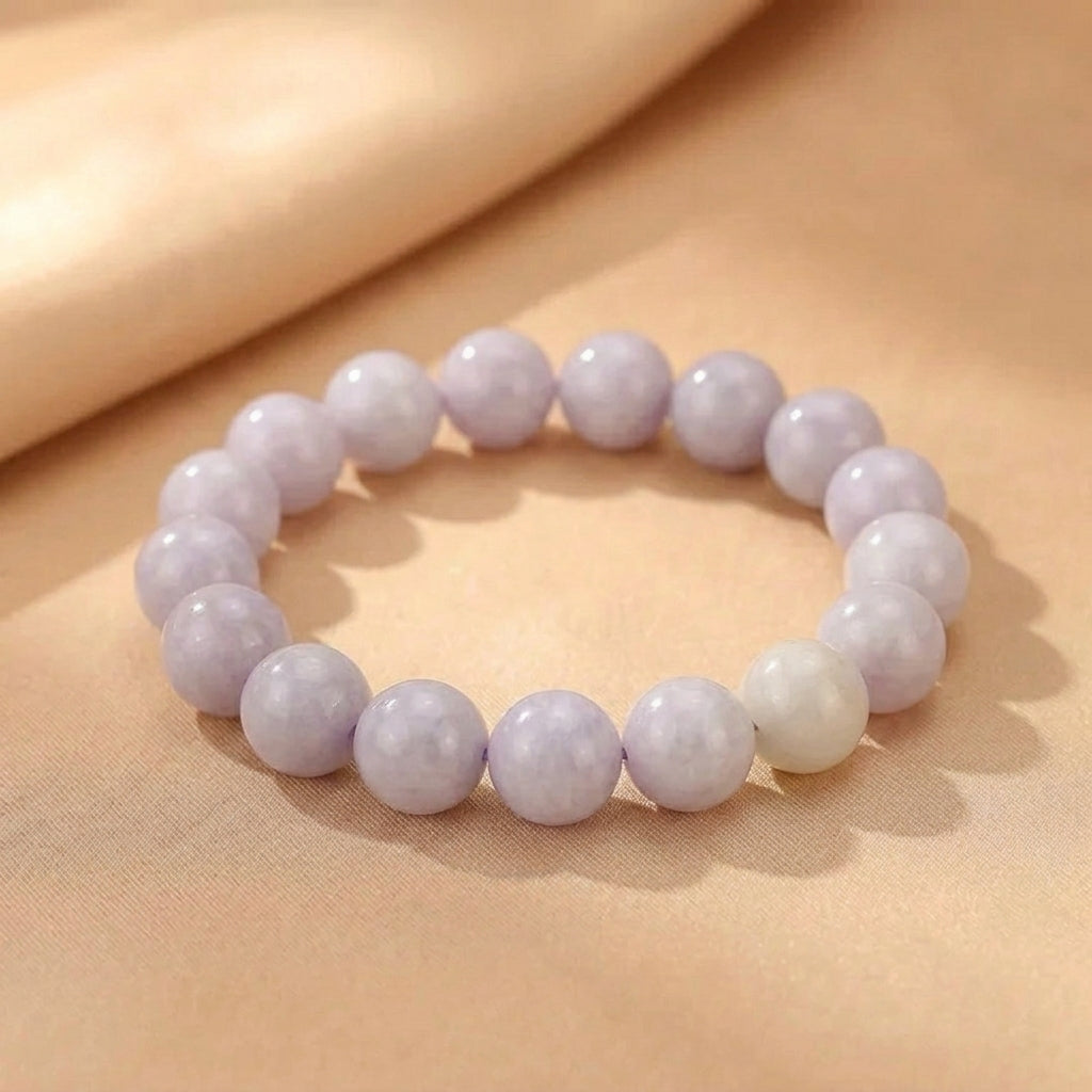 Bracelet Jade Néphrite Fumé Violet – Sérénité Violette