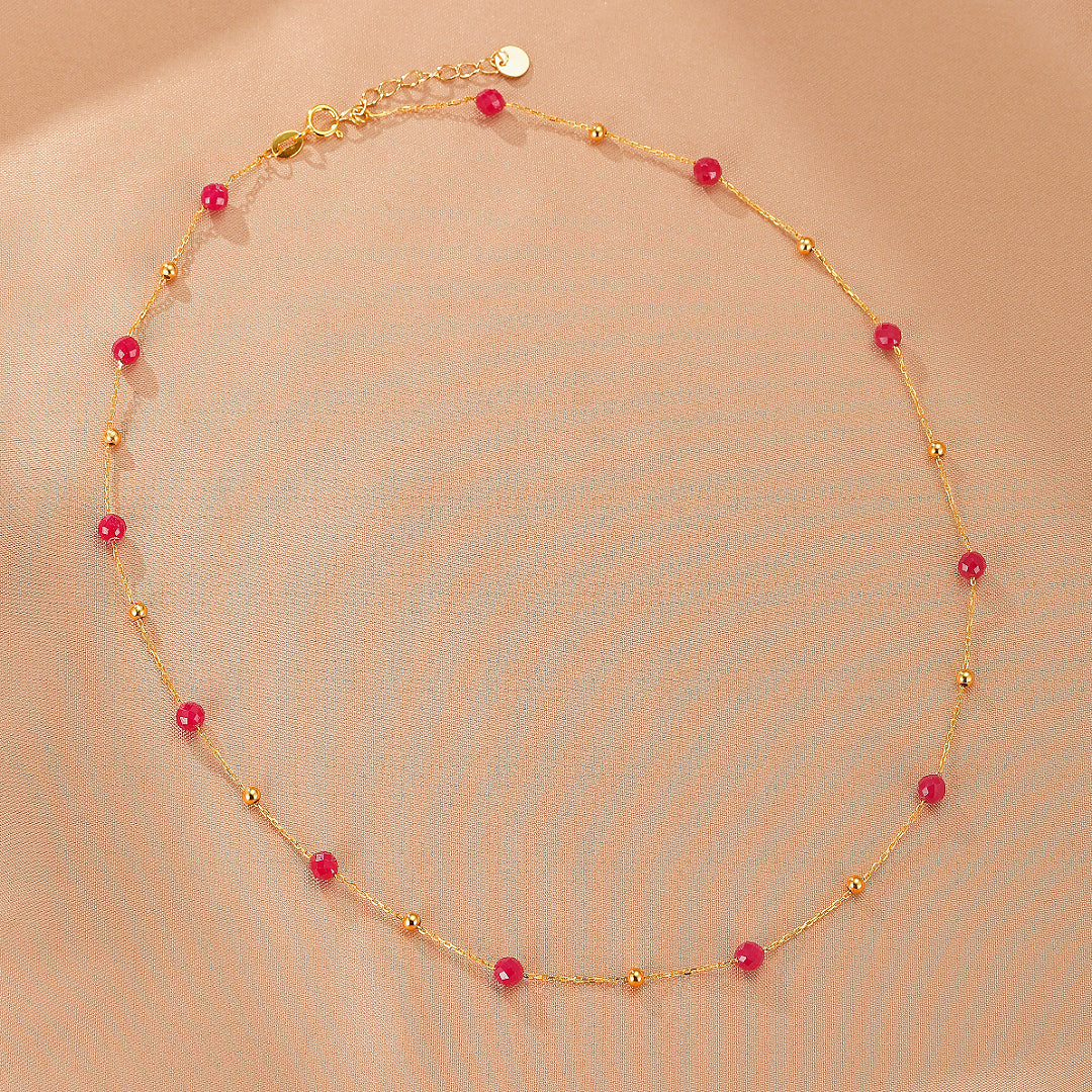 Collier Cornaline – Lumière Passionnée, Argent Plaqué Or