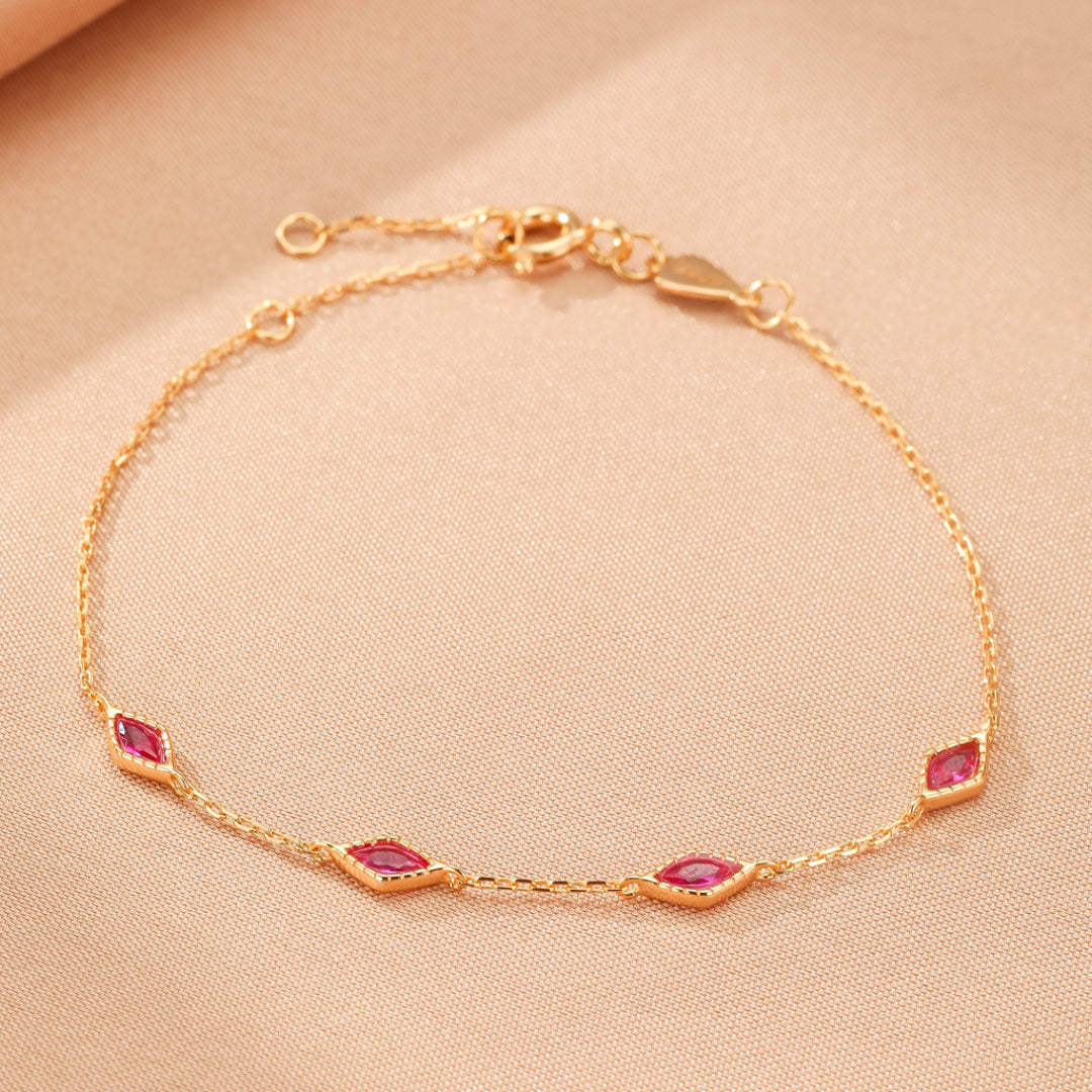 Bracelet Cornaline – Grâce Intuitive, Argent Plaqué Or 14k