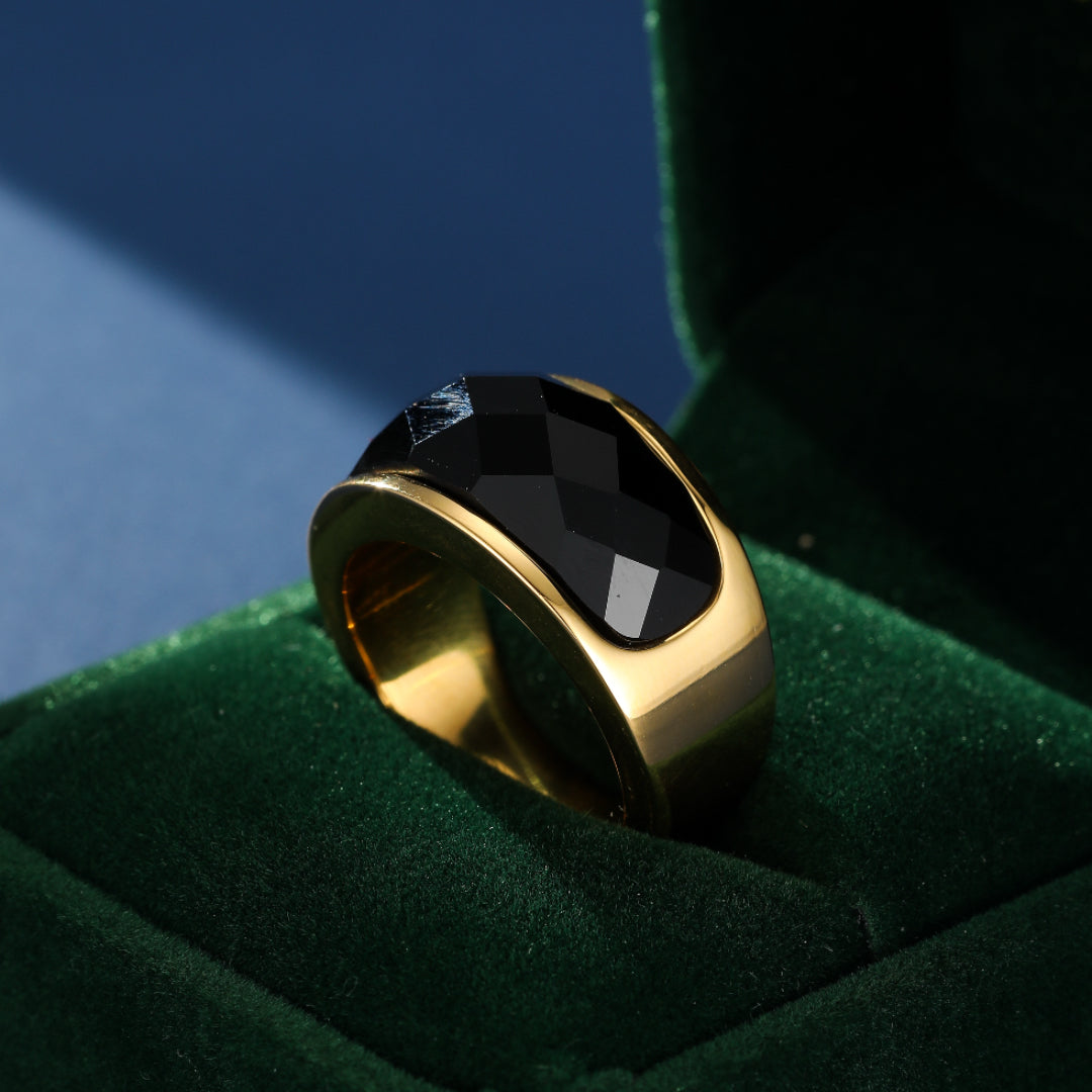 Bague Homme Obsidienne – Reflet Obscur