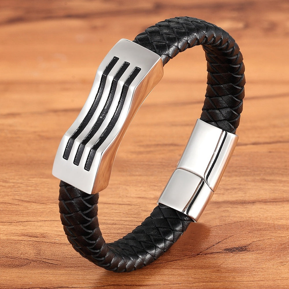 Bracelet Homme en Cuir – Vague