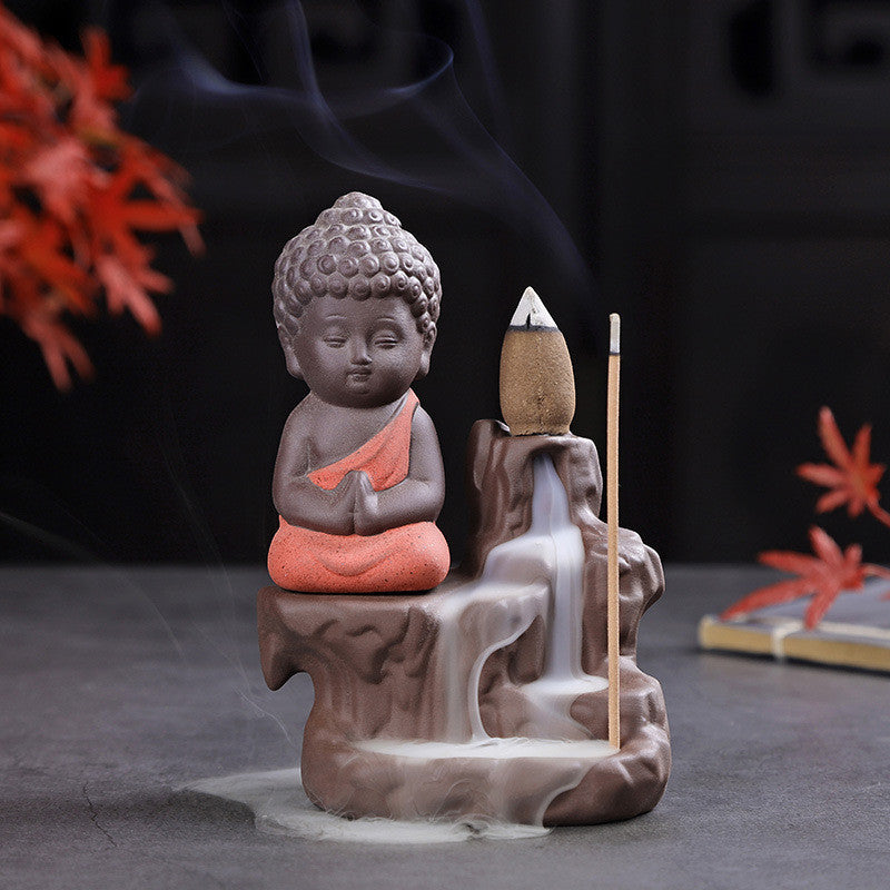 "Little Buddhist Monk" Ceramic Censer