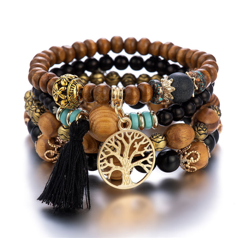 Bracelet Arbre de Vie 'Abondance' en Bois