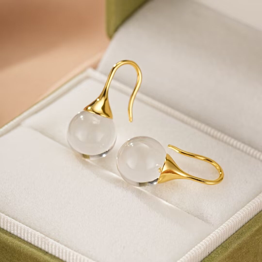 Boucles d'Oreilles Cristal de Roche – Lumière Pure, Argent