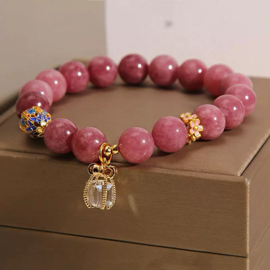 Bracelet Tourmaline Rose et Cristal de Roche – Éveil du Cœur