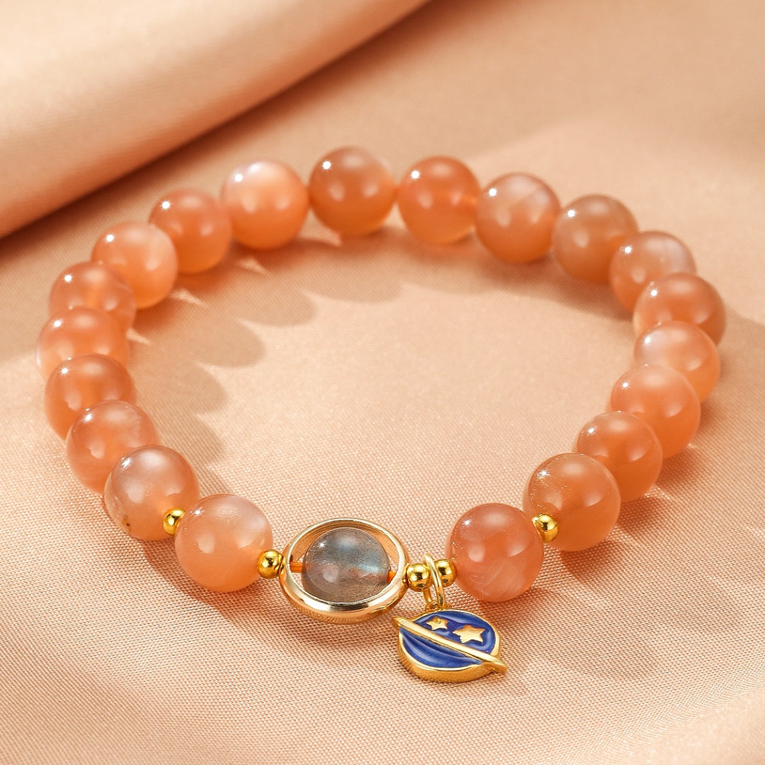 Bracelet Pierre de Soleil et Pierre de Lune – Harmonie Cosmique