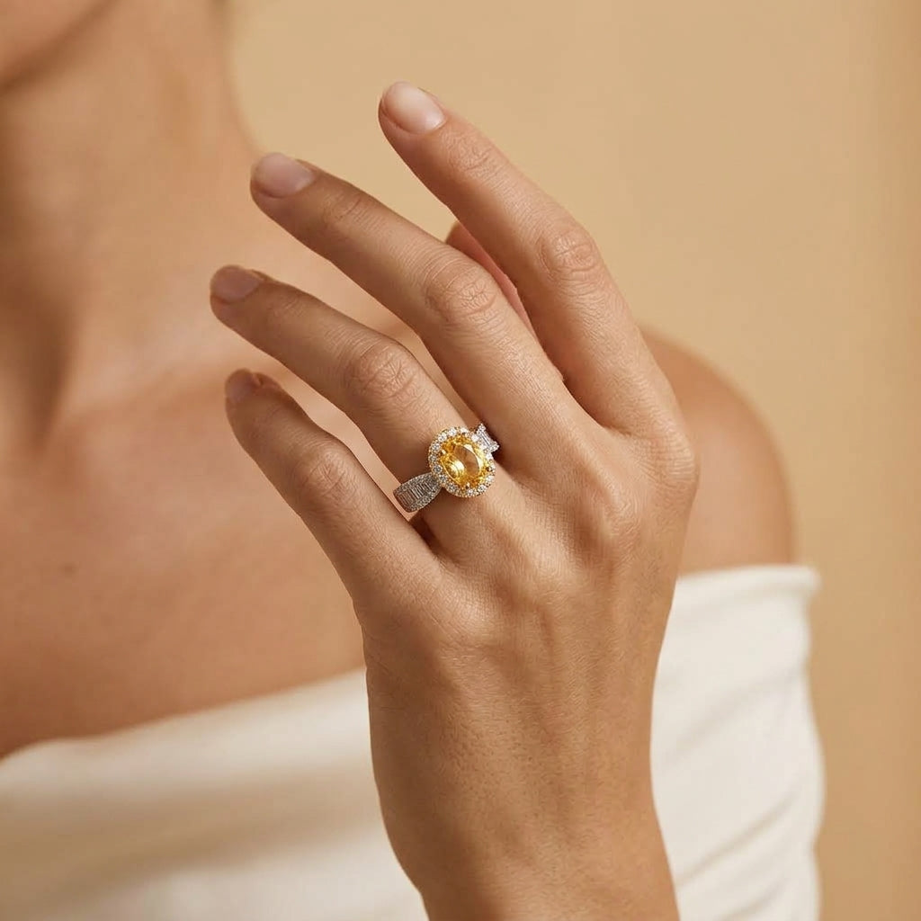Bague Citrine – Caresse Solaire, Argent