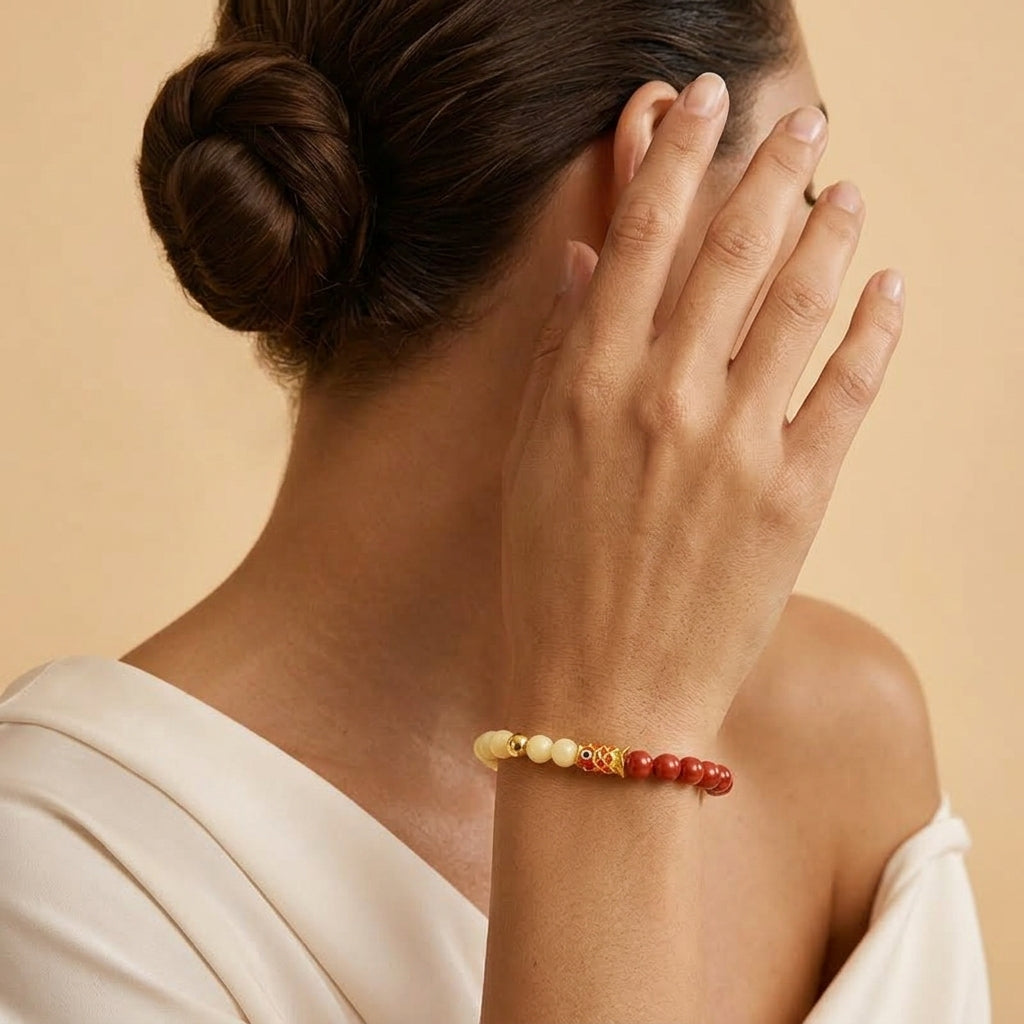 Bracelet Ambre et Cinabre – Carpe Joyeuse