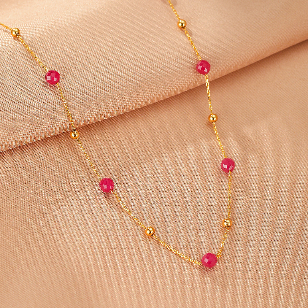 Collier Cornaline – Lumière Passionnée, Argent Plaqué Or