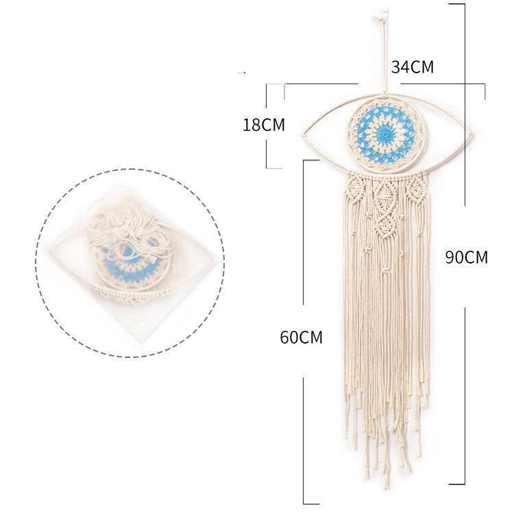 Attrape rêve Macramé ‘Gardien’ avec Mauvais Œil Moment Ici