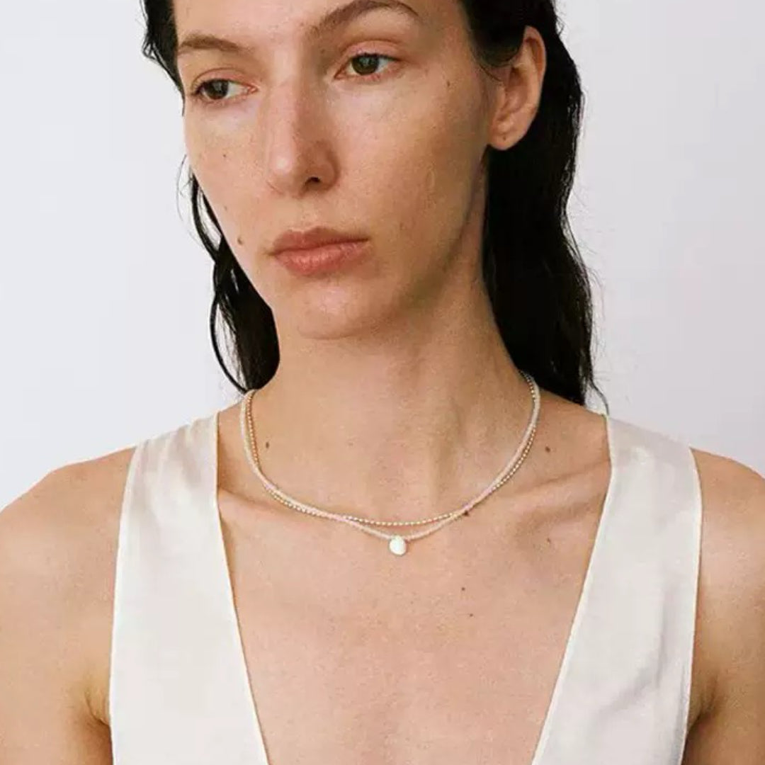 Collier Cristal de Roche – Goutte Discrète, Argent