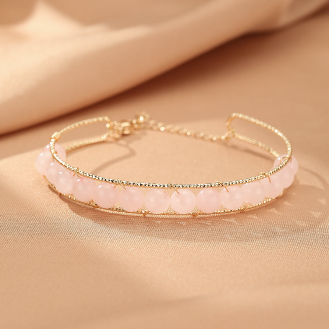 Bracelet Quartz Rose, Améthyste ou Aigue-Marine – Beauté Énergétique