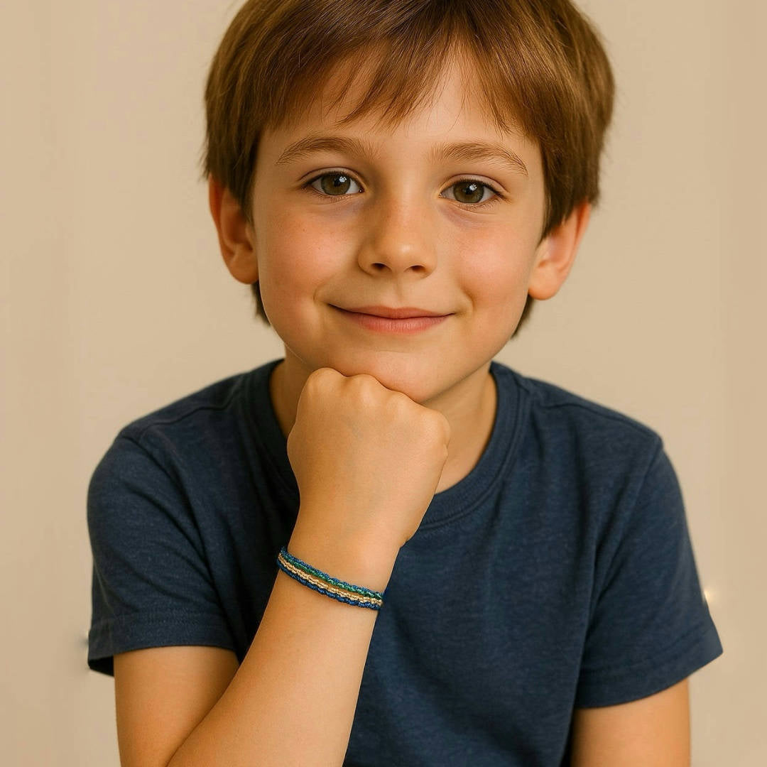Bracelet Enfant Tressé – Arc-en-Ciel Chanceux