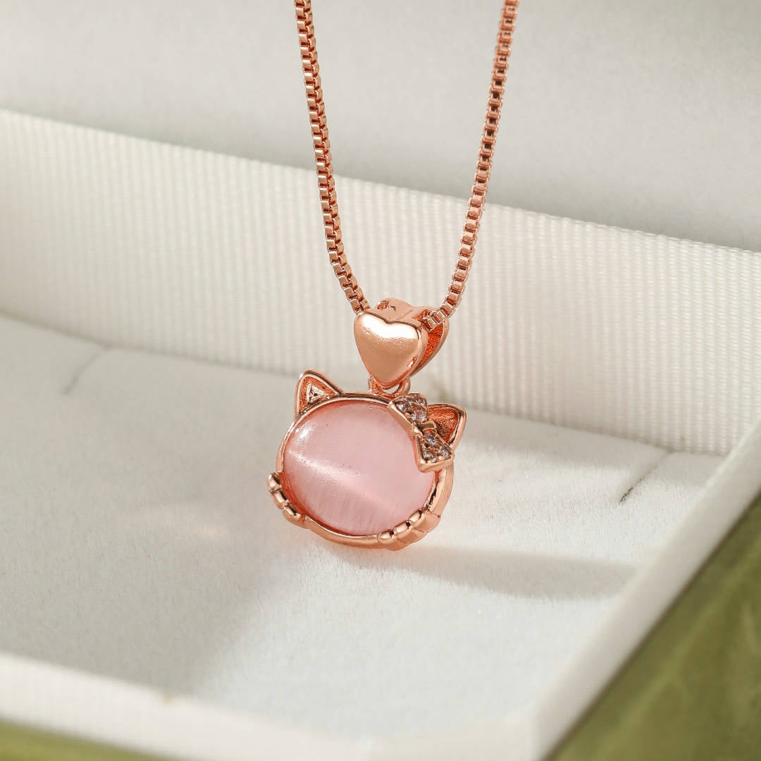 Collier Enfant Quartz Rose – Amour Kitty