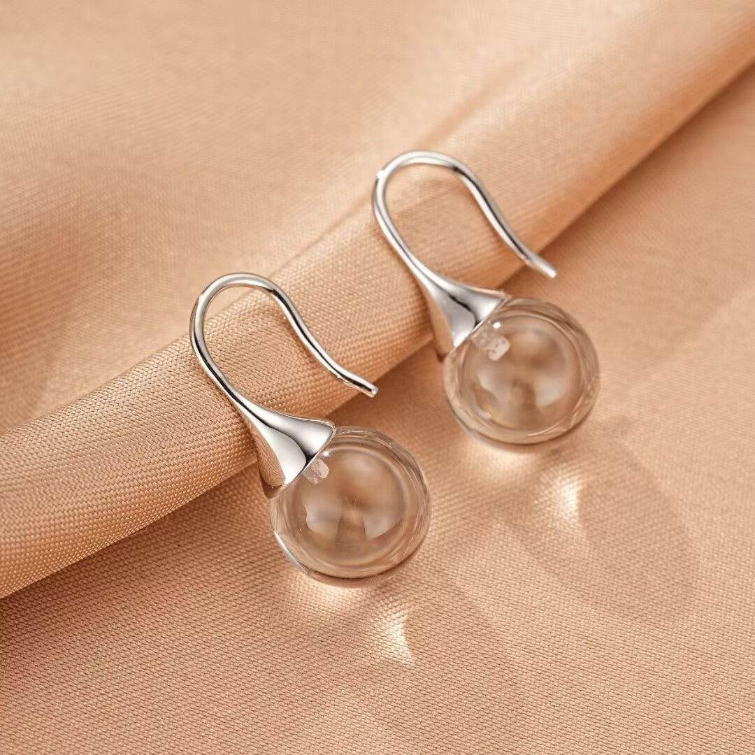 Boucles d'Oreilles Cristal de Roche – Lumière Pure, Argent