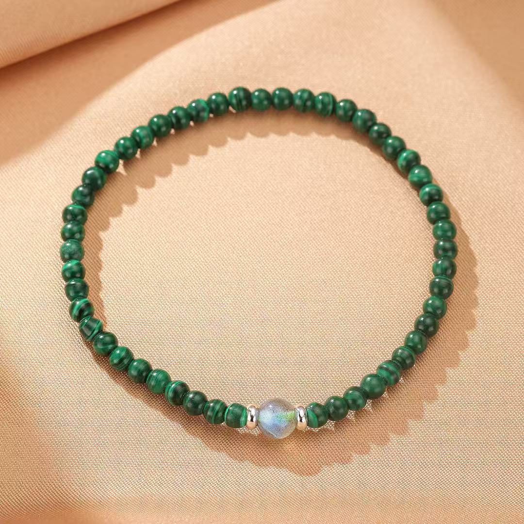 Malachite Bracelet – Inner Harmony, Silver