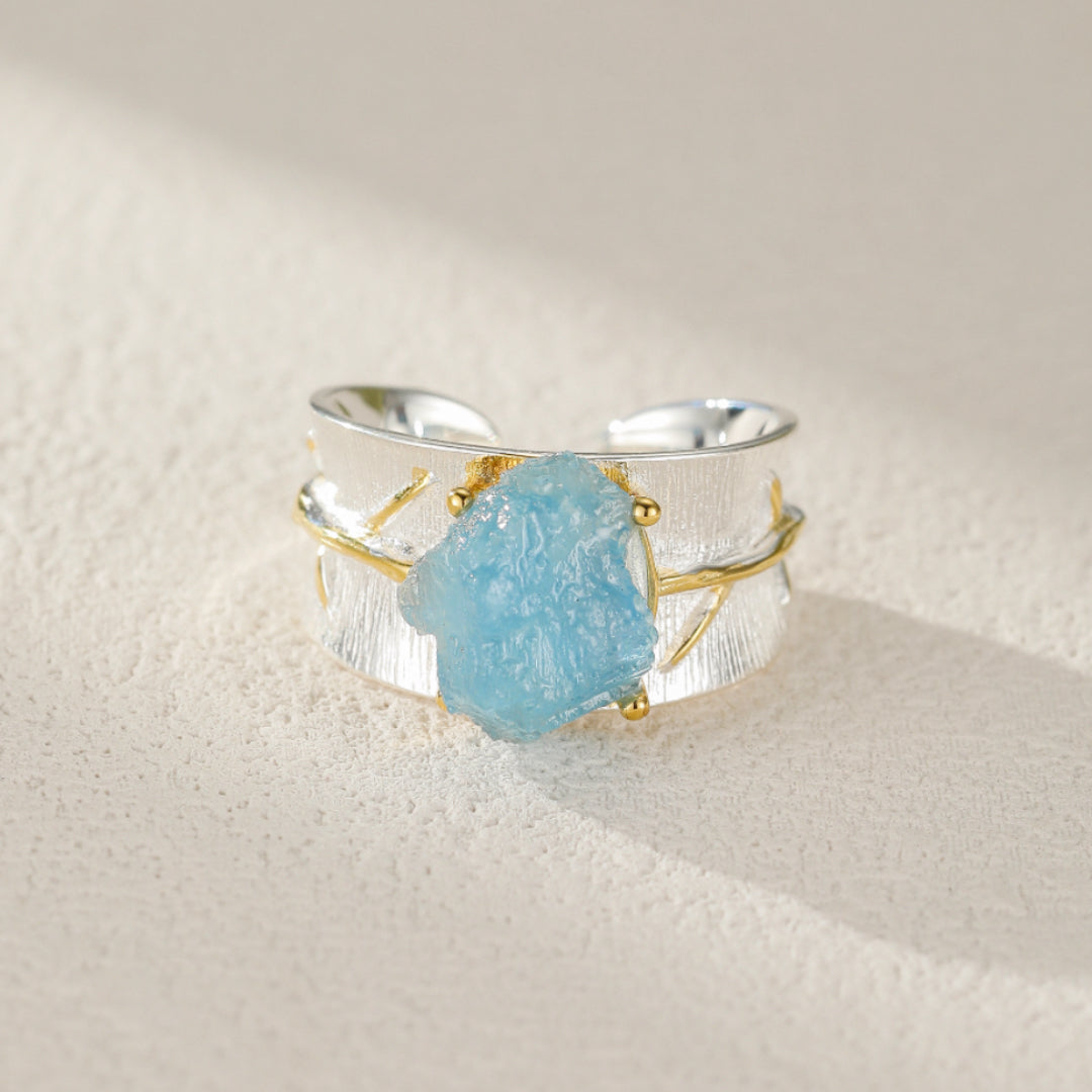 Bague Aigue Marine – Aura Maritime, Argent