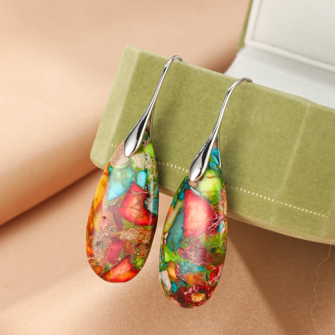 Boucles d’Oreilles Jaspe – Essence Sauvage