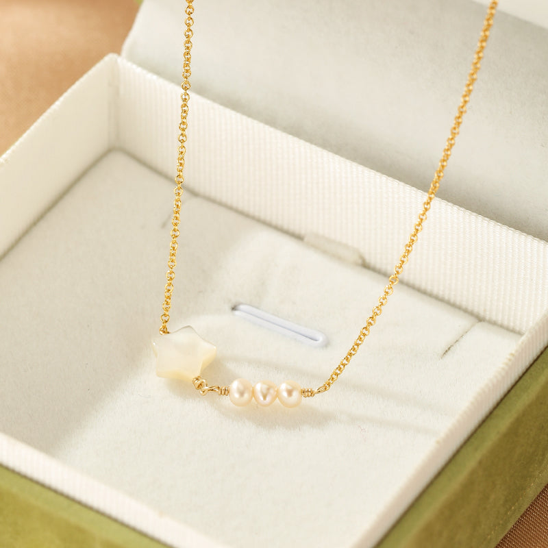 Collier Perle – Tendresse Infinie, Argent Plaqué Or