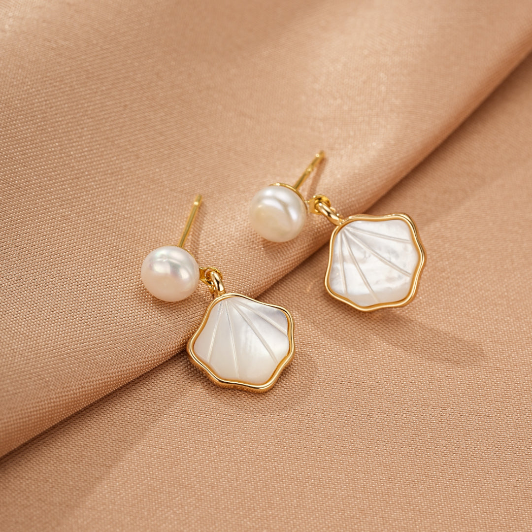 Boucles d’Oreilles Perle – Éclat Marin