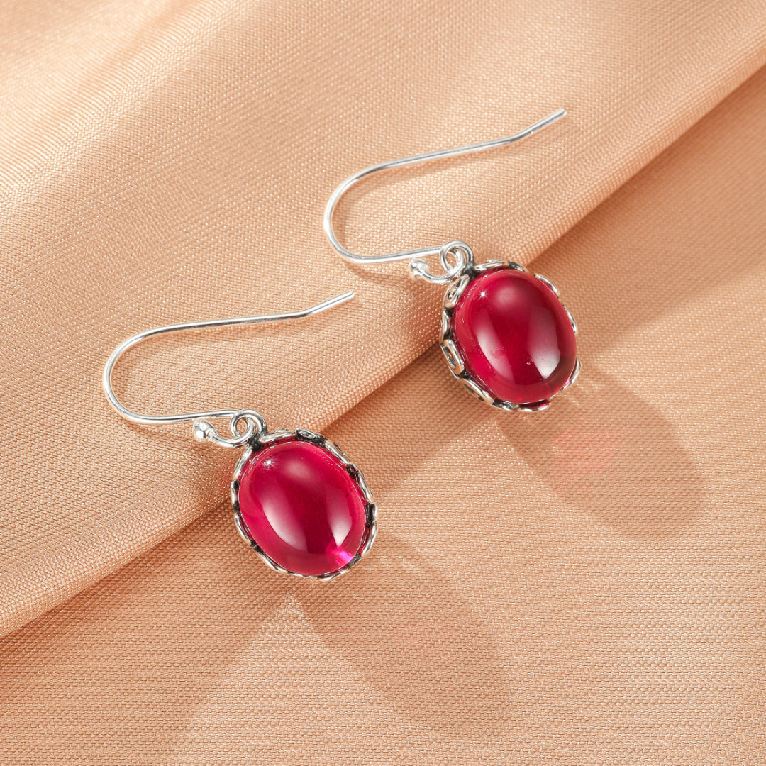 Boucles d’Oreilles Cornaline – Reflets d’Orient, Argent