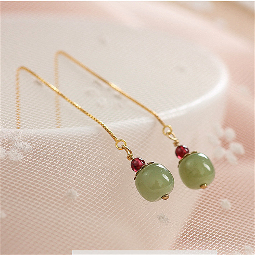 Boucles d’oreille ‘Fruit’ en Jade et Agate