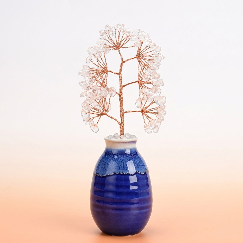 Arbre de Vie Quartz Rose, Péridot et Citrine – Racines de Paix
