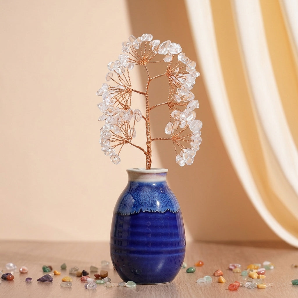 Arbre de Vie Quartz Rose, Péridot et Citrine – Racines de Paix