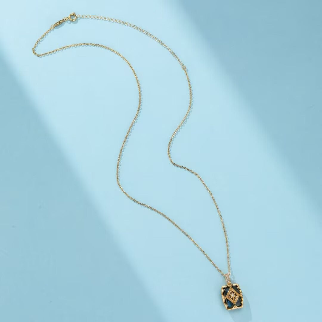 Collier Labradorite – Mystère d’Aurore, Argent Plaqué Or