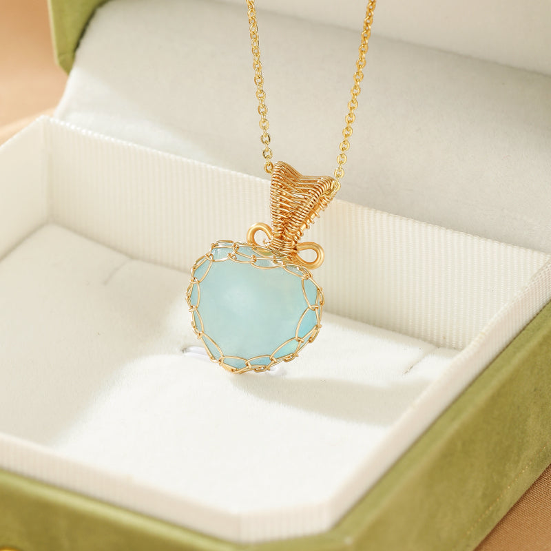 Collier Aigue-Marine Cœur – Cœur Océanique