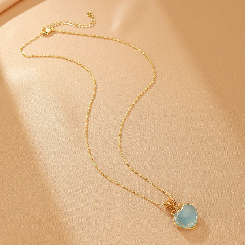 Collier Aigue-Marine Cœur – Cœur Océanique