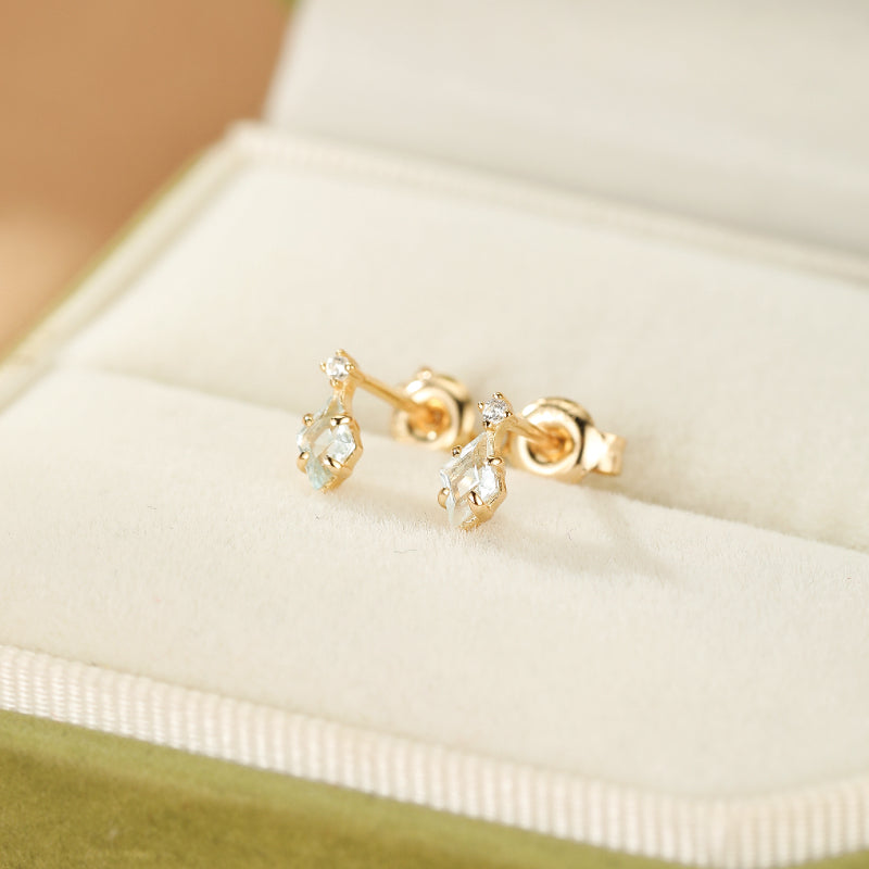 Boucles d'Oreilles Topaze – Clarté Céleste, Argent Plaqué Or 14K